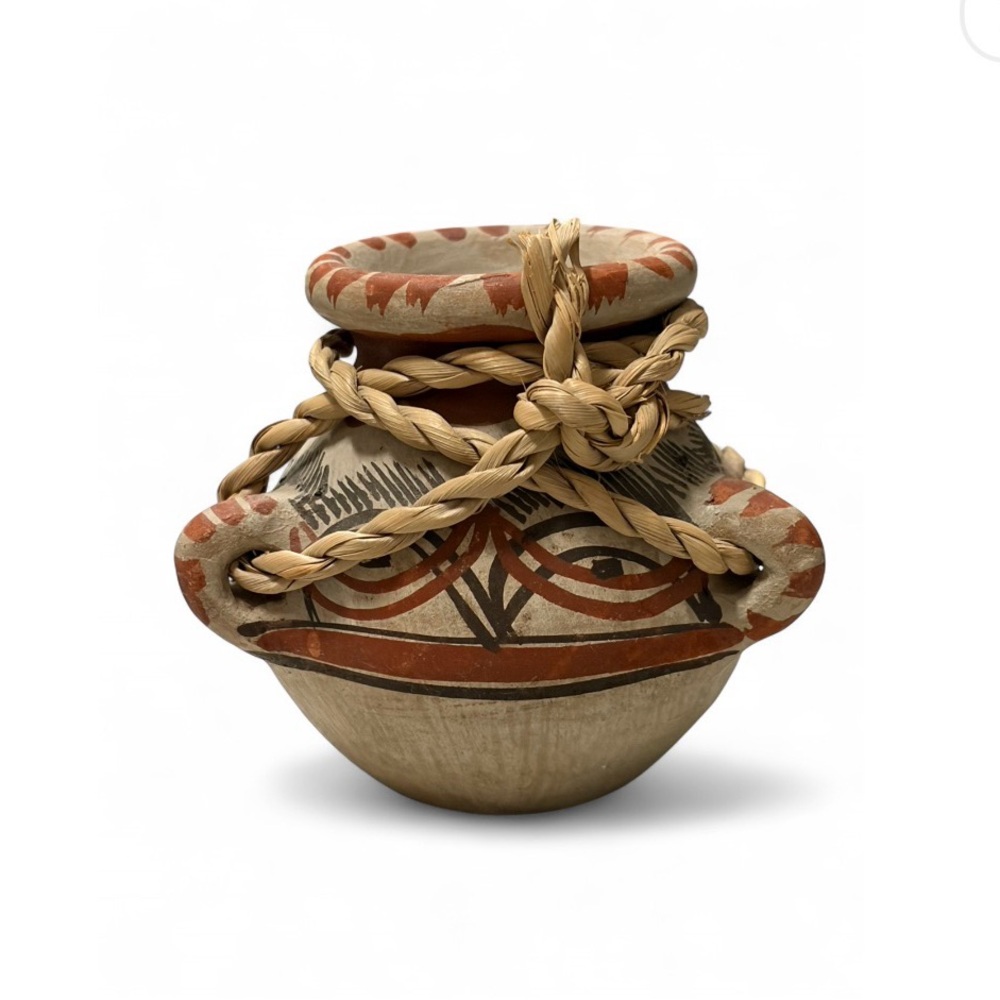 Vintage Handcrafted Mexican Clay Pottery  Vase